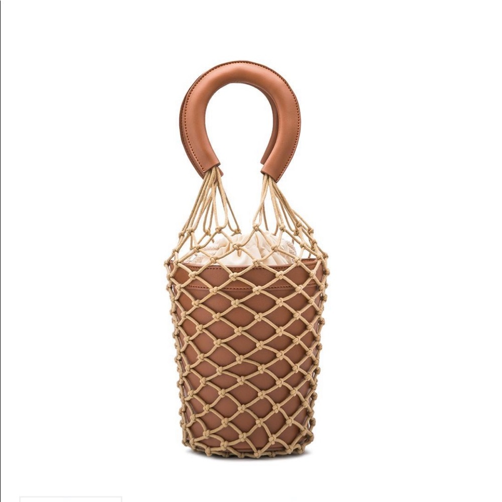 Melie Bianca Abby Vegan Leather Net Bucket Bag